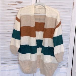 Super soft, color block cardigan